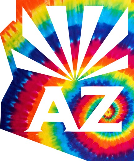 Arizona Coyotes rainbow spiral tie-dye logo vinyl decal